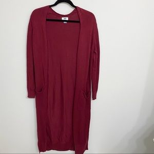 Old Navy | Burgundy Long Duster Cardigan M